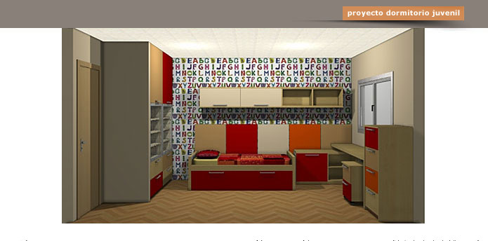 Plano y Proyecto de Dormitorio Juvenil A Medida - Muebles La Cómoda - Negreira, A Coruña